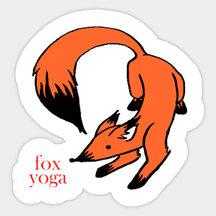 fox yoga Sticker